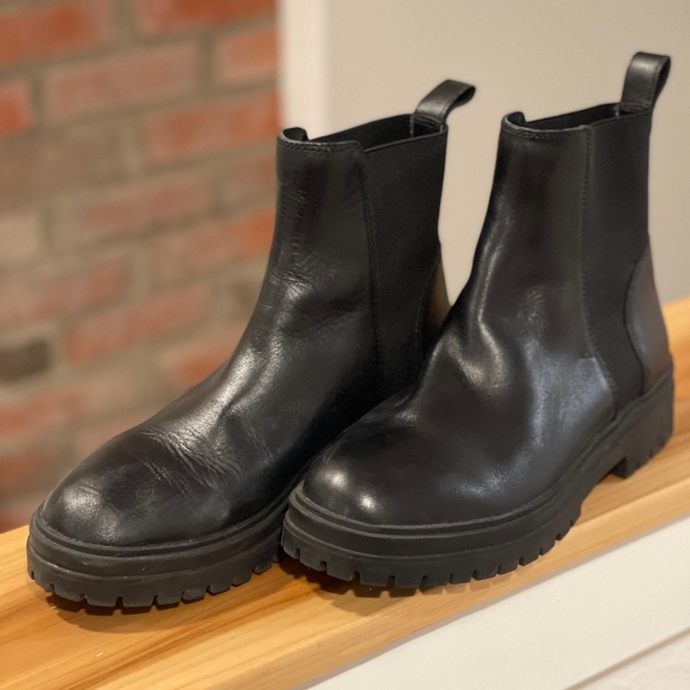 Black Leather Ankle Boots